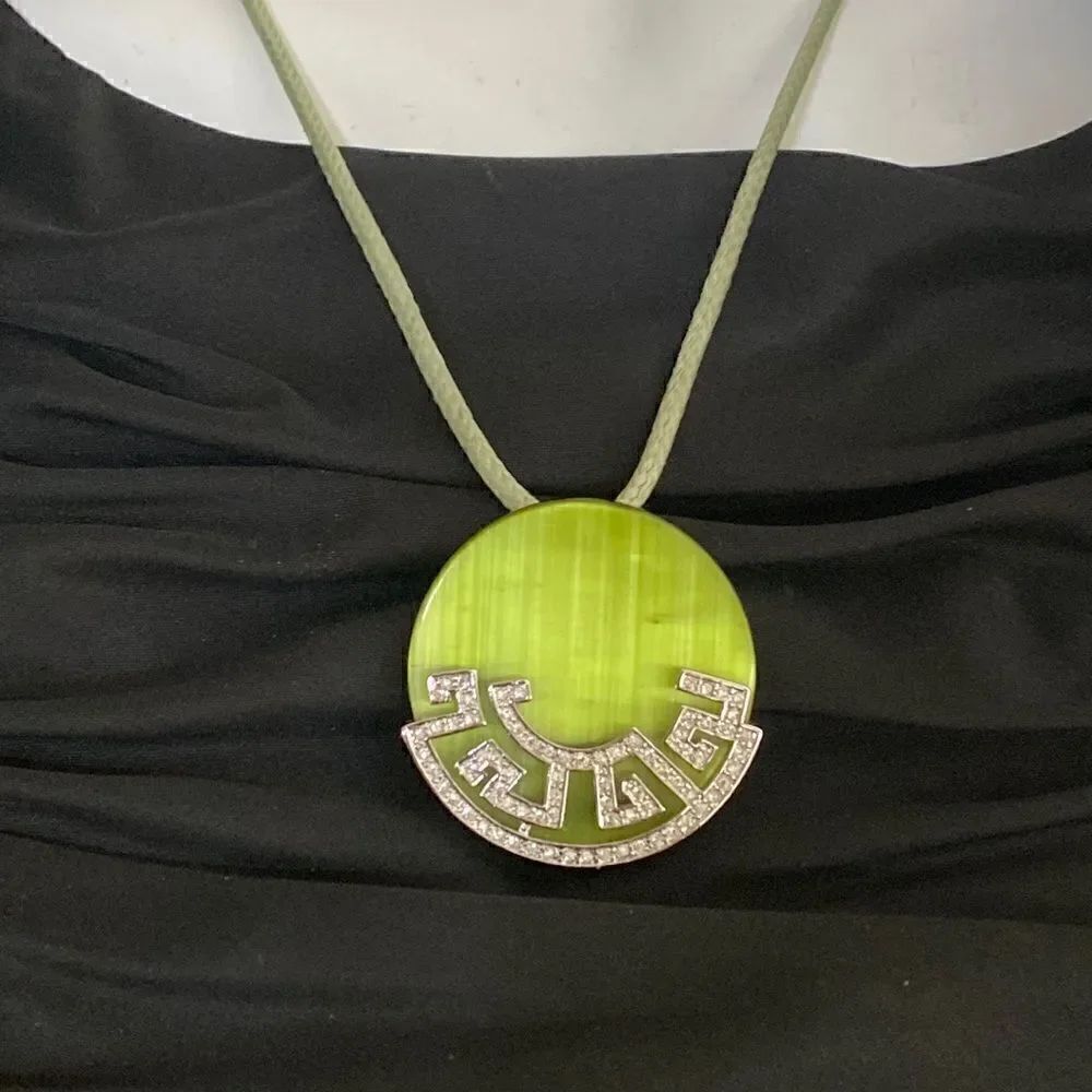 Butler Venetian Glass & Greek Revival Cubic Zirconia Adjustable Necklace